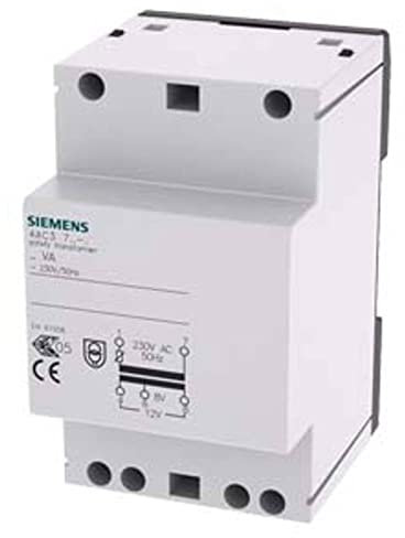 SIEMENS - Sicherheitstransformator, 24VA Primär AC 230V, 50Hz, Sekundär 8V, 12V AC mit PTC-Sicherung, 3TE++