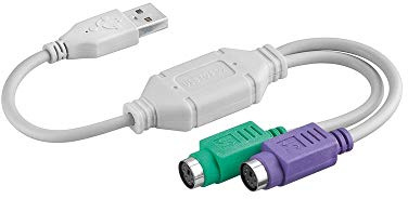 Goobay USB - 2X PS/2 OHL USB A 2X PS/2 Verde, Púrpura, Blanco - Adaptador para Cable (USB A, 2X PS/2, Male Connector/Female Connector, Verde, Púrpura, Blanco)