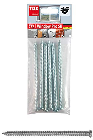 TOX Window Pro SK Tornillo para marcos de acero cementado, conjunto espaciador para ventanas y puertas, cabeza avellanada con accionamiento TX30, ⌀7,5/112 mm, 091601371