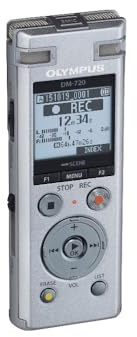 Olympus DM-720 hochwertiges digitales Diktiergerät mit TRESMIC, fortschrittlicher Wiedergabe, direktem USB, Zoom-Mikrofon, intelligentem Auto-Modus, Noise Cancel, Transkriptionsmodus und 4 GB Speicher