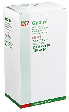 Gazin Mullkompressen 7,5x7,5 cm Steril 12fach, 5X20 St
