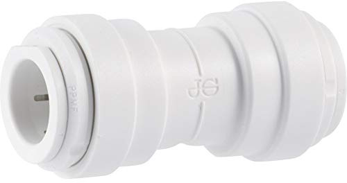John Guest Speedfit 3/8 Inch OD Union Straight Connector, Push to Connect Plastic Plumbing Fitting, PP0412WP