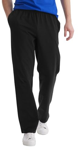 Hanes Essentials Sweatpants, Men’s Cotton Jersey Pants with Pockets, 33”, Black, 3X-Large