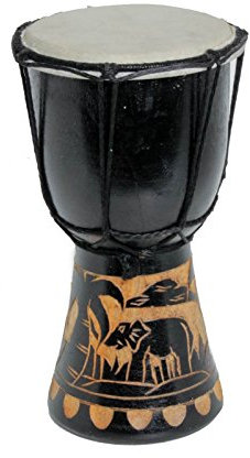 20cm Djembe Trommel Bongo für Kinder Elefant Schwarz A1