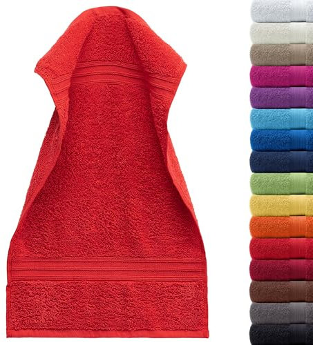 AR Line Frottier Handtuch-Serie - in 8 Größen und 16 Farben für Sie verfügbar, Gästetuch (30x50cm) in Rot