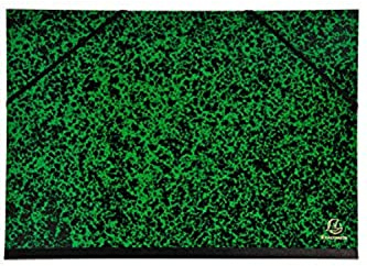 Exacompta - Réf. 542000E - Lot de 10 cartons à dessin Annonay - avec élastiques - dos toilé - garde blanche - dimensions 32 x 45 cm - format à classer A3 (297 x 420 mm) - couleur vert