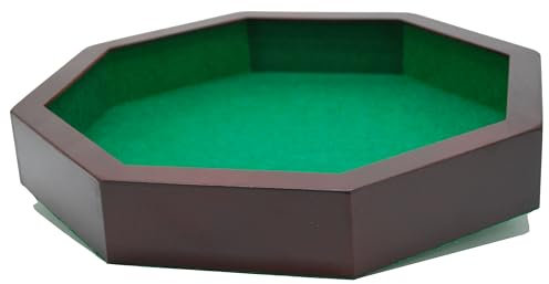 Würfelteller braun Achteckig , Filz grün 38cm