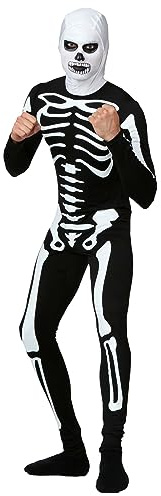 Adult Cobra Kai Skeleton Costume | Men's Karate Kid Movie Outfit, Jumpsuit, Mask X-Large