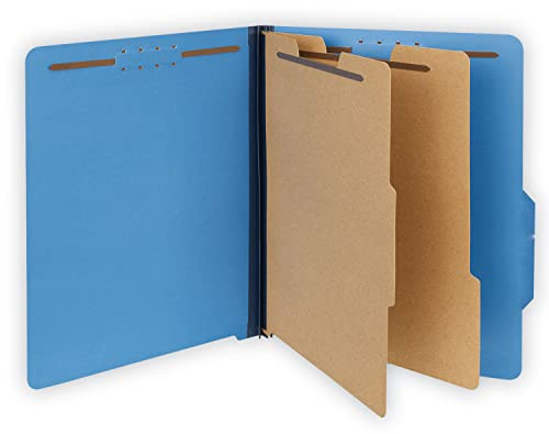 Universal UNV10301 Bright Colored 2-Divider Letter Size Pressboard Classification Folders - Cobalt Blue (10/Box)
