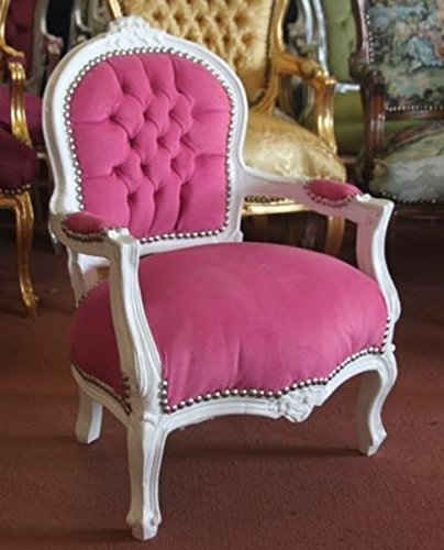 Casa Padrino Barockstol rosa/vit – stol – barockmöbler antik stil