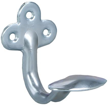 Amig - Gancio da Parete in Acciaio Zincato | Resistenza e Sicurezza | Ideale per Cappotti, Borse, Zaini | Design Classico e Polivalente, Argento, Ferro