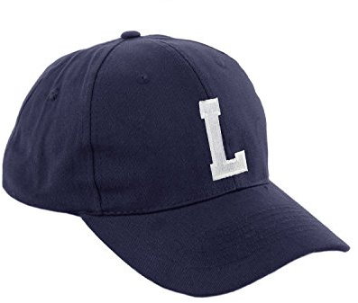 Morefaz Unisex Jungen Mädchen Mütze Baseball Cap Marineblau Hut Kinder Kappe Alphabet A-Z TM (L)