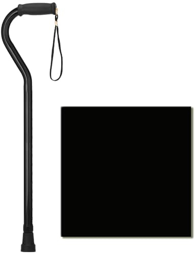 NOVA Heavy Duty Bariatric Walking Cane for Seniors, Men & Women – 500 lb Weight Capacity Offset Cane, Lightweight Adjustable Walking Stick with Soft Foam Grip, Wrist Strap & Non-Slip Tip