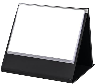 Chevalet de Table A4 Paysage, 20 Pochettes, Mécanisme Breveté, Noir | Pliable en Triangle, PP Sans Acide Antireflet, Insertion Latérale, Pour Réunions Formations Accueil Cabinets Salons Agences