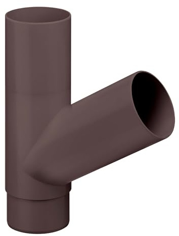 INEFA Abzweiger Fallrohr 60 Grad, PVC DN100/100 Dunkelbraun Zubehör Fallrohr Kunststoff, einfache Steckmontage, Made in Germany