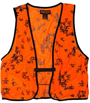 Orange Aglow Signature Lightweight Mesh Blaze Orange Camo Hunting Vest - Ultralightweight & Breathable Polyester Hunting Safety Vest, Visible Day or Night – Quick-Drying and Durable (Large)