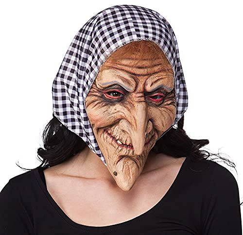 Boland 97508 - Máscara de Látex Bruja con Capucha, Talla Única, Adulto, Accesorio, Máscaras de Látex, Disfraz, Brujas, Carnaval, Fiesta temática, Halloween