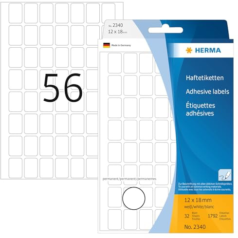Herma 2340 Étiquettes universelles 12 x 18 mm 1792 pièces Blanc