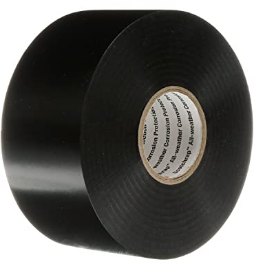 3M Scotchrap Vinyl Corrosion Protection Tape 50, Unprinted, 1 Roll, 1 in x 100 ft, Black, Flame Retardant, UV-Resistant