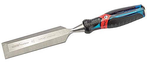 Draper 24411 Expert Bevel Edge Wood Chisel, Soft Grip with 'Pound Thru' End Cap, 38mm, 34.5cm x 4.8cm x 3.1cm, Blue