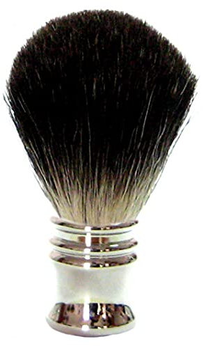 Golddachs Rasierpinsel, 100% Dachshaar, Metall, silber