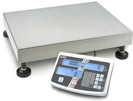 KERN Industriella räkningskligar med bekvämt tiotangentbord för bekväm datainmatning, 30 kg/60 kg vägningsområde, 0,5 g/1 g läsbarhet, 500 mm x 400 mm x 137 mm
