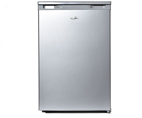 Statesman R155S Under Counter Fridge with 4* Ice Box, 55cm, Fridge 97 Litres, Freezer 16 Litres, 1 Adjustable Glass Shelf, Reversible Doors, Internal Light, Large Salad Drawer, Silver
