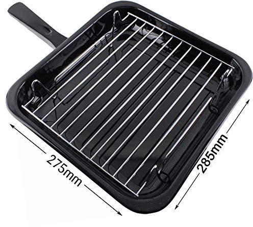 Spares2go Petite poêle Grill Carrée, grille et poignée amovible pour Bush four plaques de cuisson