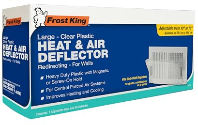 Frost King HD9 Heat & Air Deflector, Large, Expands up to 16 wid, Clear Plastic