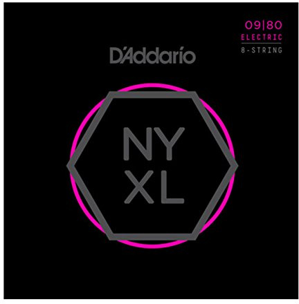D'Addario Cuerdas Guitarra Electrica | Cuerdas de Guitarra | Cuerdas para Guitarra Eléctrica | NYXL0980 Nickel Wound de 8 Cuerdas, Super Light, 09-80,