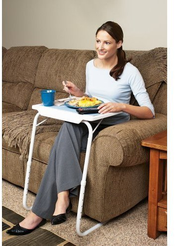 Table Mate, tavolino con vassoio regolabile e pieghevole, per mangiare guardando la TV o usare comodamente il pc dal divano o a letto