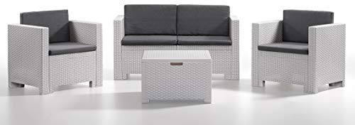 Bica 9017 Set Salottino Colorado 4 Posti 119x64x57 cm, Bianco, 279x155x64 cm