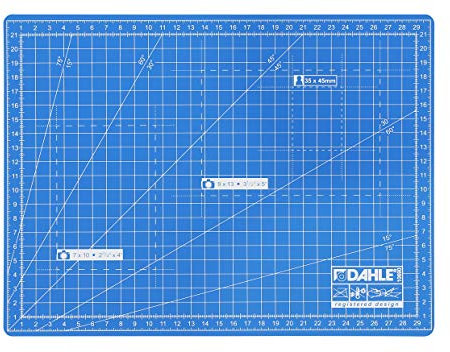 Dahle Schneidematte A4 (22 x 30 cm, selbstheilend, beidseitig nutzbar, mit Raster) blau