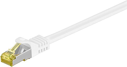 Goobay 91095 RJ45 Patchkabel CAT 6A S/FTP (PiMF) mit CAT 7 Rohkabel / 500 MHz Netzwerkkabel / Internetkabel RJ 45 Stecker / LAN Kabel Weiß 5m