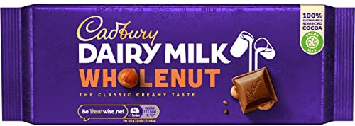 Cadbury Dairy Milk Whole Nut Chocolate Bar, 200g
