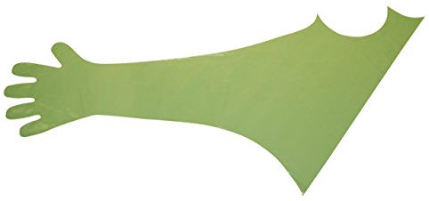 Kerbl 15376 Einmalhandschuhe mit Schulterschutz, Länge 120 cm, 50 Stück, grün