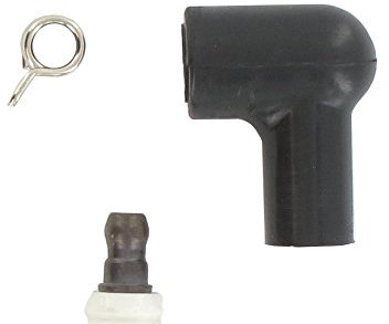 GREENSTAR - Antiparasite / Connecteur De Bougie D'Allumage GREENSTAR - En Caoutchouc - Avec épingle - Pour Fil Ø 7mm, Noir
