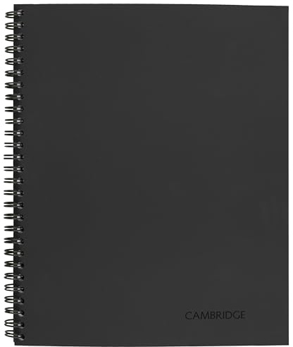 Cambridge Limited Business Notebook, Meeting Format, Legal Ruled Paper, 8-1/4 x 11, 80 Sheets, Flexible Soft Touch Cover, Wirebound, Gray (06132)