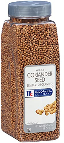 McCormick Culinary Whole Coriander Seed, 11 oz - One 11 Ounce Container of Coriander Seeds Bulk for Cooking, Great for Pickling, Seasoning Chicken, Pork, Potatoes and More