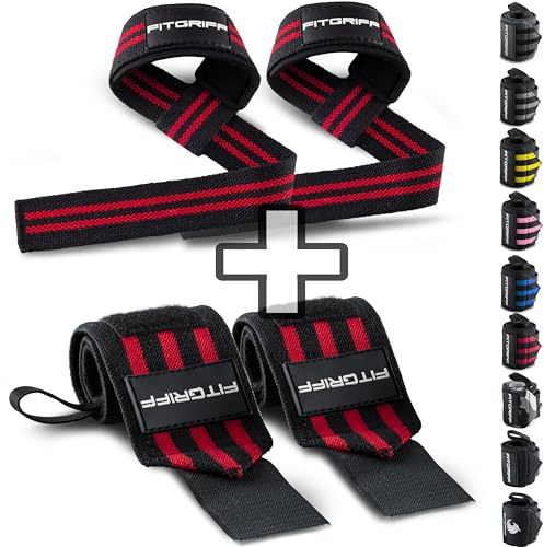 Fitgriff® Handledsbandage dragstöd (set) – för fitness, styrketräning och bodybuilding – för kvinnor och män