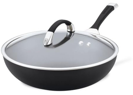 Circulon Symmetry Hard-Anodized Nonstick Covered Essential Pan, 12–Inch, Black