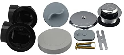 PROFLO PFWO321 1-1/2 Brass Toe Tap Tub Drain Kit - with Overflow - Chrome
