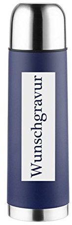 polar-effekt Edelstahl Thermoskanne mit Personalisierte Gravur – Thermos Isolierflasche Geschenkidee zum Geburtstag - Thermoflasche mit Name 0,5 Liter – Farbe blau
