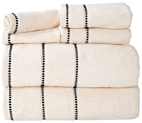 Lavish Home - Juego de 6 Toallas de baño de 525 g/m², 100% algodón, con 2 Toallas de baño, 2 Toallas de Mano y 2 paños de Lavado, sábanas absorbentes para baño, Ducha, Gimnasio, SPA y Dormitorio