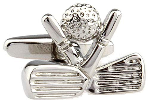 MRCUFF Par de gemelos de pelota de golf y cabezas de palos en una caja de regalo y paño de pulido