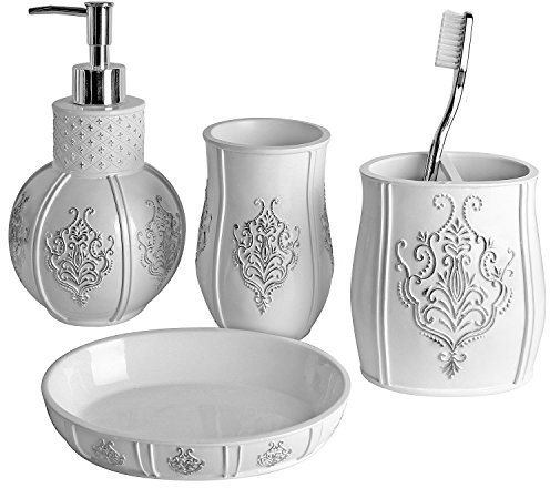 Creative Scents 4-teiliges Luxus-Bade-Set weiß