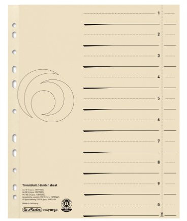 Herlitz 10840205 Trennblatt A4 chamois (100er, Kraftkarton Druck) (1, A4)