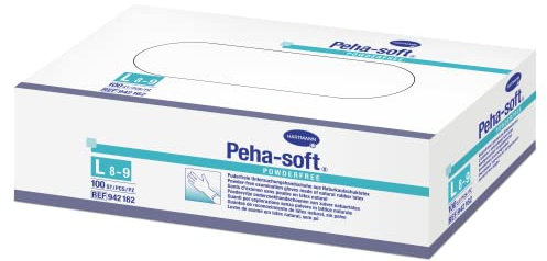 Peha-soft: Einmal-Untersuchungshandschuhe aus weichem Latex, puderfrei, Handschuhe, Gr. L, 100 Stück