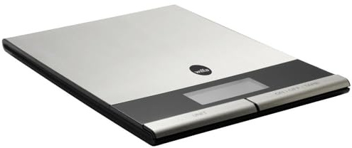 Wilfa GRAM STÅL Küchenwaage – digitale Waage aus rostfreiem Edelstahl – 1 Gramm Intervalle – 5kg Maximalbelastung, silber