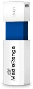 MediaRange USB 2.0 Speicherstick 8GB - Color Edition, Mini USB Flash-Laufwerk mit Schiebemechanismus, Externe Speichererweiterung mit Lesegeschwindigkeit von bis zu 10 MB/s, Farbe Blau